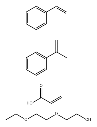 2-Propenoic acid, polymer with ethenylbenzene and (1-methylethenyl)benzene, 2-(2-ethoxyethoxy)ethyl ester, ammonium salt Structure