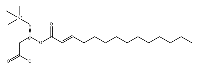 1-Propanaminium, 3-carboxy-N,N,N-trimethyl-2-[[(2E)-1-oxo-2-tetradecen-1-yl]oxy]-, inner salt, (2R)- Structure