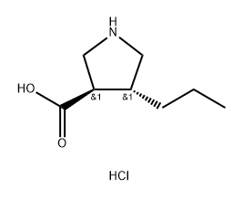 Rac-(3r,4r)-4-propylpyrrolidine-3-carboxylic acid hydrochloride, trans Structure