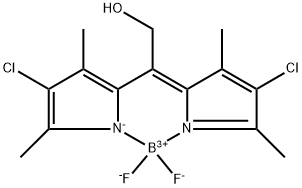 8-hydroxymethyl-2,6-dichloro-1,3,5,7-tetramethylpyrromethene fluoroborate Structure