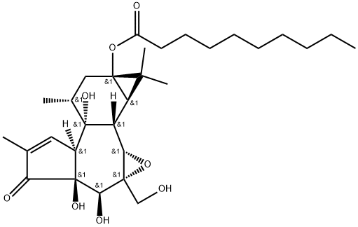 6α,7α-Epoxy-5β-hydroxy-
12-deoxyphorbol 13-decanoate Structure