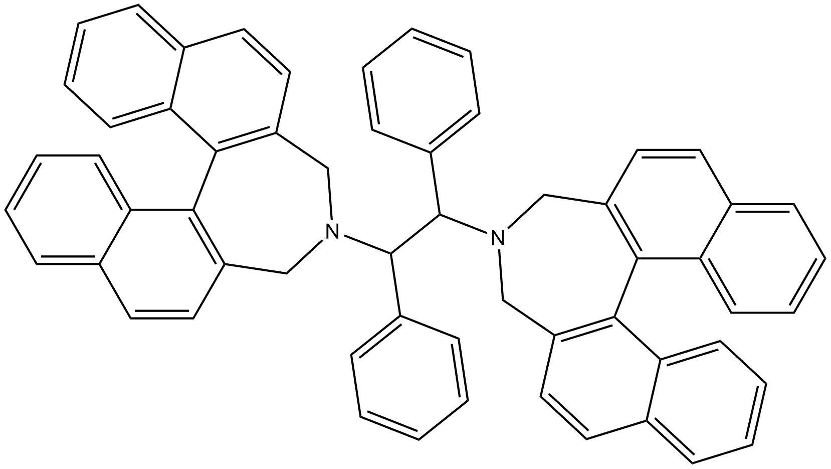 3H-Dinaphth[2,1-c:1',2'-e]azepine, 4,4'-[(1S,2S)-1,2-diphenyl-1,2-ethanediyl]bis[4,5-dihydro-, (11bS,11'bS)- Structure