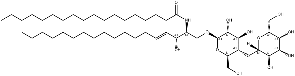 b-Lactosyl-1,1’-N-hexacosanoyl-2’-hexacosamide-4’-octadecene-1’,3’-diol                Synonym:b-LacCer Structure