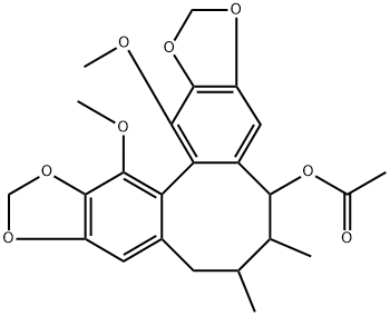 Cycloocta[1,2-f:3,4-f']bis[1,3]benzodioxol-5-ol, 5,6,7,8-tetrahydro-13,14-dimethoxy-6,7-dimethyl-, 5-acetate, (5S,6S,7S,13aS)- Structure