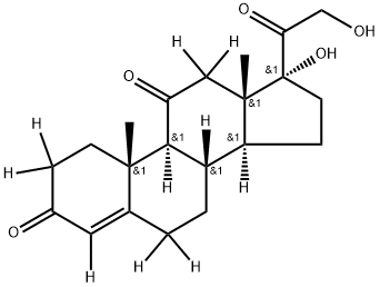 Pregn-4-ene-3,11,20-trione-2,2,4,6,6,9,12,12-d8, 17,21-dihydroxy- 구조식 이미지
