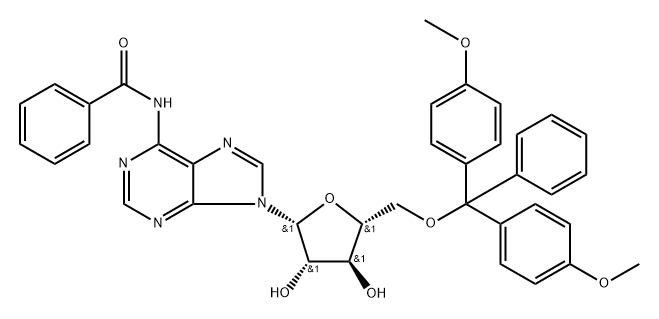 N-[9-[5-O-[Bis(4-methoxyphenyl)phenylmethyl]-β-D-arabinofuranosyl]-9H-purin-6-yl]benzamide Structure