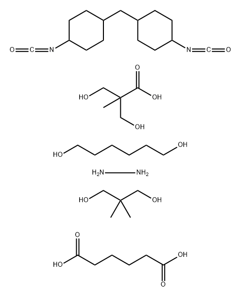 Hexanedioic acid polymer with 2,2-dimethyl-1,3-propanediol, 1,6-hexanediol, hydrazine, 3-hydroxy-2-(hydroxymethyl)-2-methylpropanoic acid and 1,1'-methylenebis(4-isocyanatocyclohexane) Structure
