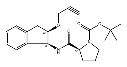 1-Pyrrolidinecarboxylic acid, 2-[[[(1S,2R)-2,3-dihydro-2-(2-propyn-1-yloxy)-1H-inden-1-yl]amino]carbonyl]-, 1,1-dimethylethyl ester, (2S)- Structure