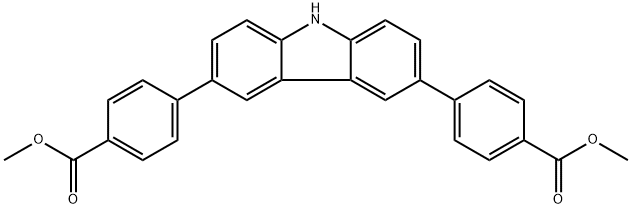 Benzoic acid, 4,4'-(9H-carbazole-3,6-diyl)bis-, 1,1'-dimethyl ester Structure