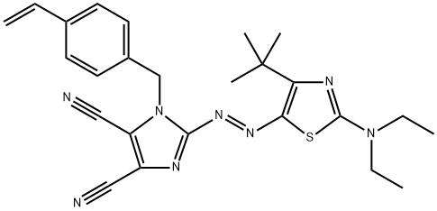 2-[2-[2-(diethylamino)-4-(1,1-dimethylethyl)-5-thiazolyl]diazenyl]-1-[(4-ethenylphenyl)methyl]- 1H-Imidazole-4,5-dicarbonitrile Structure