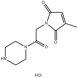 3-methyl-1-[2-oxo-2-(piperazin-1-yl)ethyl]-2,5-dihydro-1H-pyrrole-2,5-dione hydrochloride 구조식 이미지