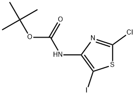 tert-butyl N-(2-chloro-5-iodo-1,3-thiazol-4-yl)carbamate 구조식 이미지