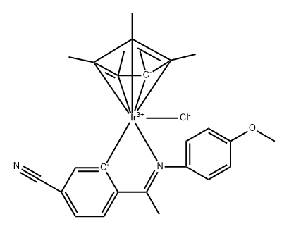 Chloro(pentaMethylcyclopentadienyl){5-cyano-2-{1-[(4-Methoxyphenyl)iMino-kN]ethyl}phenyl-kC}iridiuM(III), 99% Iridicycle-CN Structure