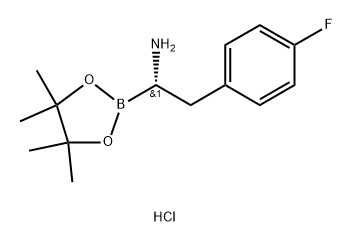 1,3,2-Dioxaborolane-2-methanamine, α-[(4-fluorophenyl)methyl]-4,4,5,5-tetramethyl-, hydrochloride (1:1), (αS)- Structure