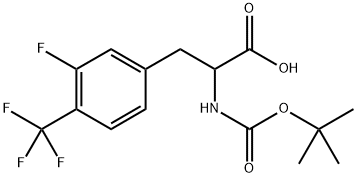 2-tert-Butoxycarbonylamino-3-(3-fluoro-4-trifluoromethyl-phenyl)-propionic acid Structure