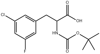 2-{[(tert-butoxy)carbonyl]amino}-3-(3-chloro-5-fluorophenyl)propanoic acid Structure