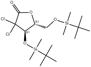 2-deoxy-2,2-dichloro-3,5-di-O-(t-butyldimethylsilyl)-D-ribono-1,4-lactone Structure