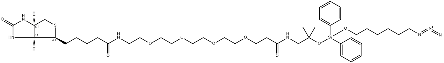 Biotin-PEG4-amino-t-Bu-DADPS-C6-azide Structure