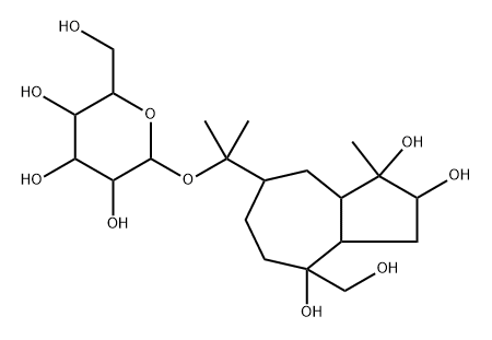 β-D-Glucopyranoside, 1-[(2S,3S,3aR,5R,8R,8aS)-decahydro-2,3,8-trihydroxy-8-(hydroxymethyl)-3-methyl-5-azulenyl]-1-methylethyl Structure