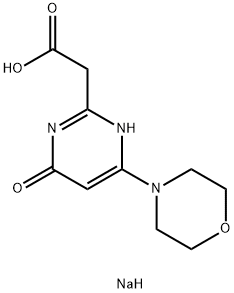 2-Pyrimidineacetic acid, 1,6-dihydro-4-(4-morpholinyl)-6-oxo-, sodium salt (1:1) Structure