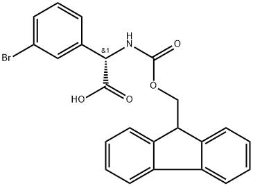 Benzeneacetic acid, 3-bromo-α-[[(9H-fluoren-9-ylmethoxy)carbonyl]amino]-, (αS)- Structure