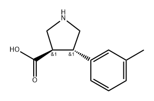 3-Pyrrolidinecarboxylic acid, 4-(3-methylphenyl)-, (3R,4S)- Structure