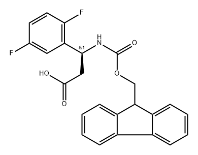 Benzenepropanoic acid, β-[[(9H-fluoren-9-ylmethoxy)carbonyl]amino]-2,5-difluoro-, (βS)- Structure