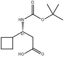 Cyclobutanepropanoic acid, β-[[(1,1-dimethylethoxy)carbonyl]amino]-, (βR)- Structure