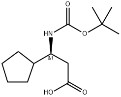 Cyclopentanepropanoic acid, β-[[(1,1-dimethylethoxy)carbonyl]amino]-, (βS)- Structure