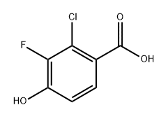 2-Chloro-3-fluoro-4-hydroxybenzoic Acid 구조식 이미지