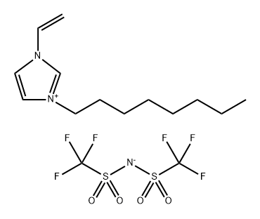 1H-Imidazolium, 3-ethenyl-1-octyl-, salt with 1,1,1-trifluoro-N-[(trifluoromethyl)sulfonyl]methanesulfonamide (1:1) 구조식 이미지