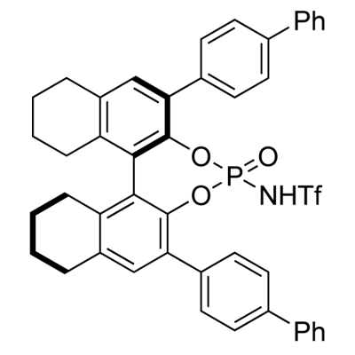 N-[(11bR)-2,6-Bis([1,1'-biphenyl]-4-yl)-8,9,10,11,12,13,14,15-octahydro-4-oxidodinaphtho[2,1-d:1',2'-f][1,3,2]dioxaphosphepin-4-yl]-1,1,1-trifluoromethanesulfonamide Structure