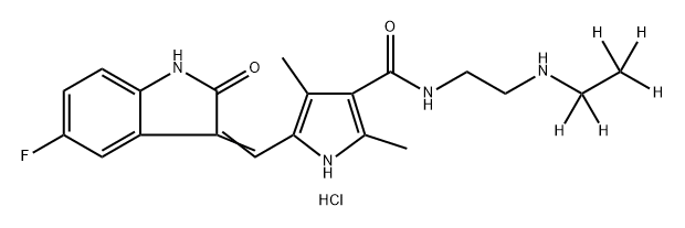 [2H5]-N-Desethylsunitinib hydrochloride Structure