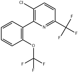 3-Chloro-2-[2-(trifluoromethoxy)phenyl]-6-(trifluoromethyl)pyridine Structure