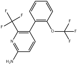 5-[2-(Trifluoromethoxy)phenyl]-6-(trifluoromethyl)-2-pyridinamine Structure