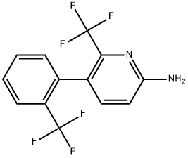 6-(Trifluoromethyl)-5-[2-(trifluoromethyl)phenyl]-2-pyridinamine Structure