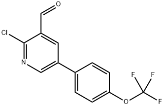 2-chloro-5-(4-(trifluoromethoxy)phenyl)nicotinaldehyde Structure