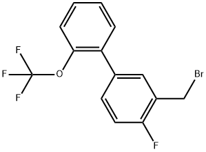 3-Bromomethyl-4-fluoro-2'-(trifluoromethoxy)biphenyl Structure