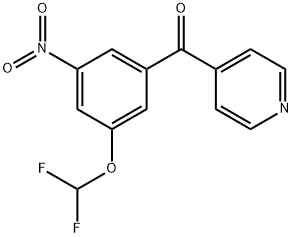 4-(3-(Difluoromethoxy)-5-nitrobenzoyl)pyridine Structure