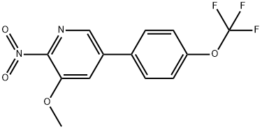 3-Methoxy-2-nitro-5-(4-(trifluoromethoxy)phenyl)pyridine Structure