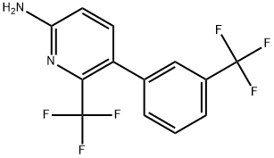 6-(Trifluoromethyl)-5-[3-(trifluoromethyl)phenyl]-2-pyridinamine Structure