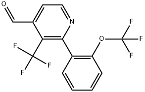 2-(2-(Trifluoromethoxy)phenyl)-3-(trifluoromethyl)isonicotinaldehyde 구조식 이미지