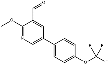 2-methoxy-5-(4-(trifluoromethoxy)phenyl)nicotinaldehyde 구조식 이미지