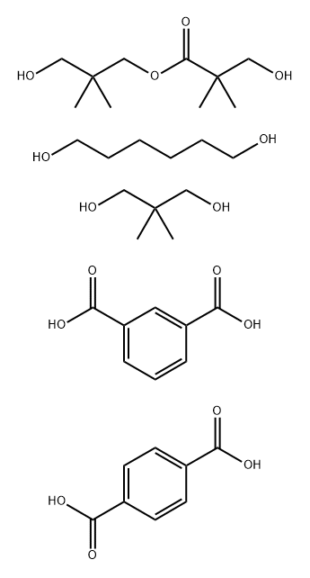 1,3-벤젠디카르복실산,1,4-벤젠디카르복실산중합체,2,2-디메틸-1,3-프로판디올,1,6-헥산디올및3-히드록시-2,2-디메틸프로필3-히드록시-2,2-디메틸프로파노에이트 구조식 이미지