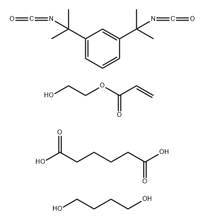 Hexanedioicacid,1,3-bis(1-isocyanato-1-methylethyl)benzene및1,4-butanediol함유중합체,2-hydroxyethylacrylate-blocked 구조식 이미지