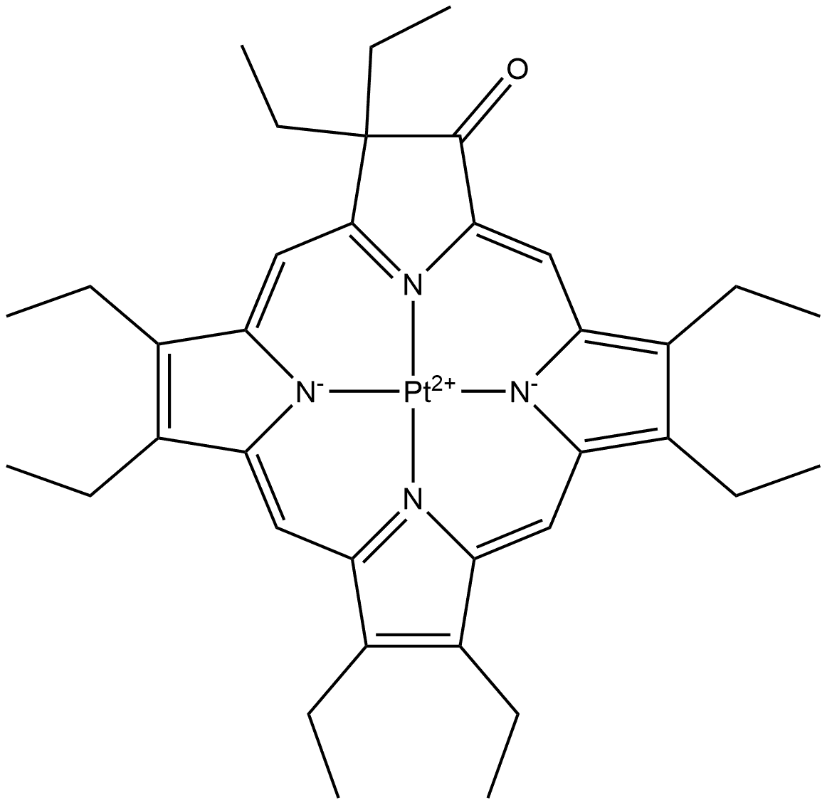 Pt(II) Octaethylporphine ketone Structure