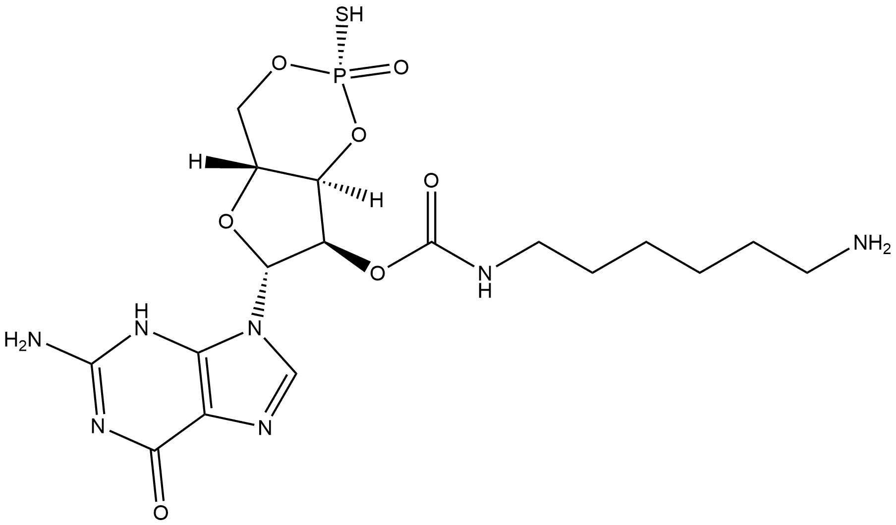 Sp-2'-AHC-cGMPS Structure