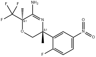 (2R,5R)-5-(2-Fluoro-5-nitrophenyl)-2,5-dimethyl-2-(trifluoromethyl)-5,6-dihydro-2H-1,4-oxazin-3-amine Structure