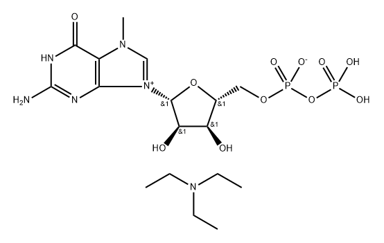 Guanosine 5'-(trihydrogen diphosphate), 7-methyl-, inner salt, compd. with N,N-diethylethanamine (1:2) Structure