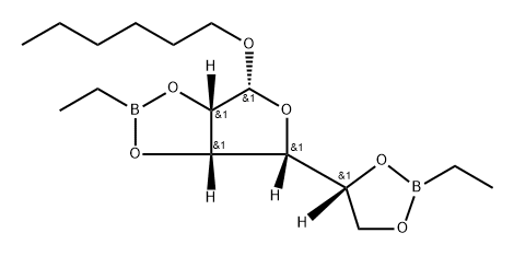 beta-d-Mannofuranoside, hexyl, cyclic 2,3:5,6-bis(ethylboronate) Structure